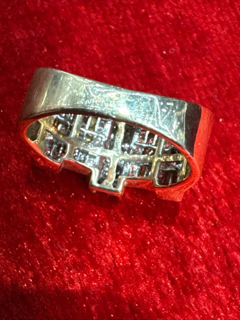 14K Yellow Gold Princess Cut Diamond Ring Size 6 7.5g Invisible Set I1-I2